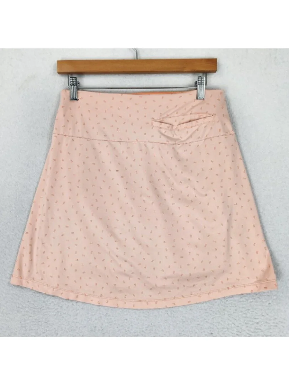 Nike Skort Womens Small Orange Peach Dri-FIT Geometric Lined Pockets Tennis